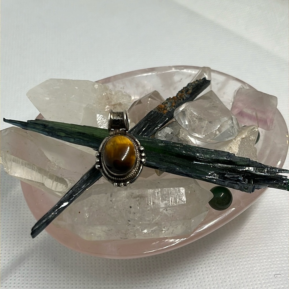 Tiger Eye stone slide pendant